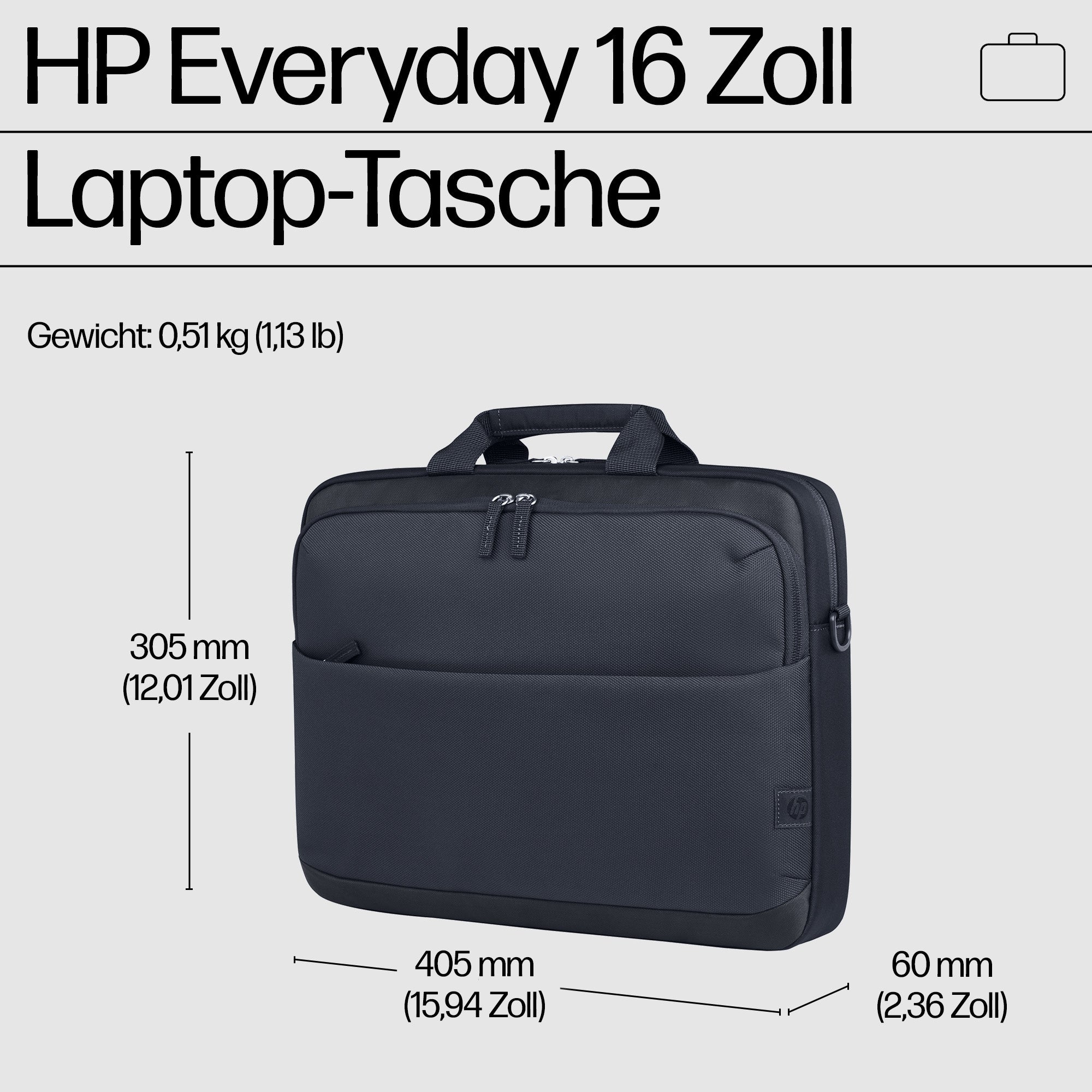 HP INC. Everyday Notebook Case - 16.1inch - Grey