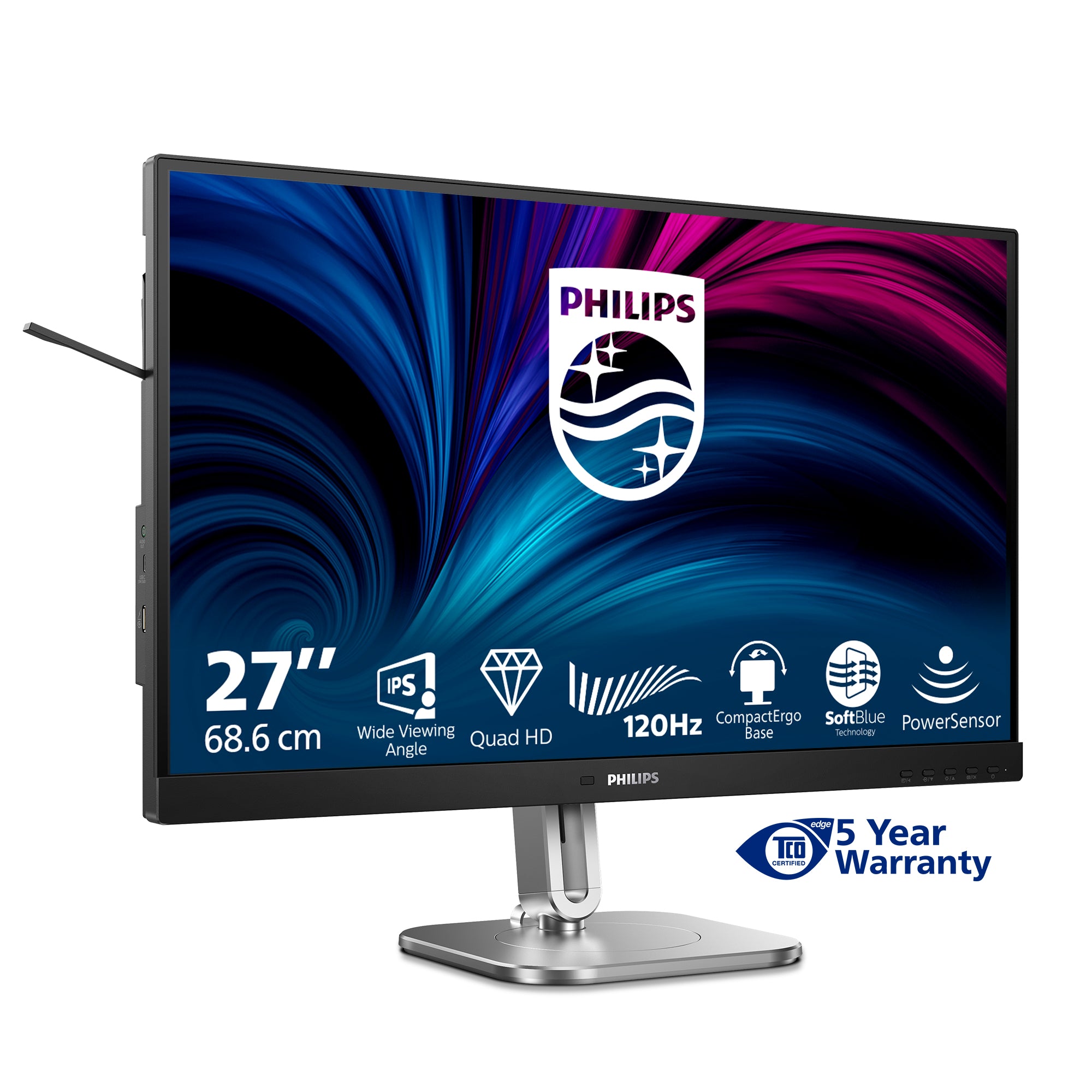 PHILIPS 4000 Series - 27 inch - Quad HD LCD - 2560x1440 - Pivot - HAS
