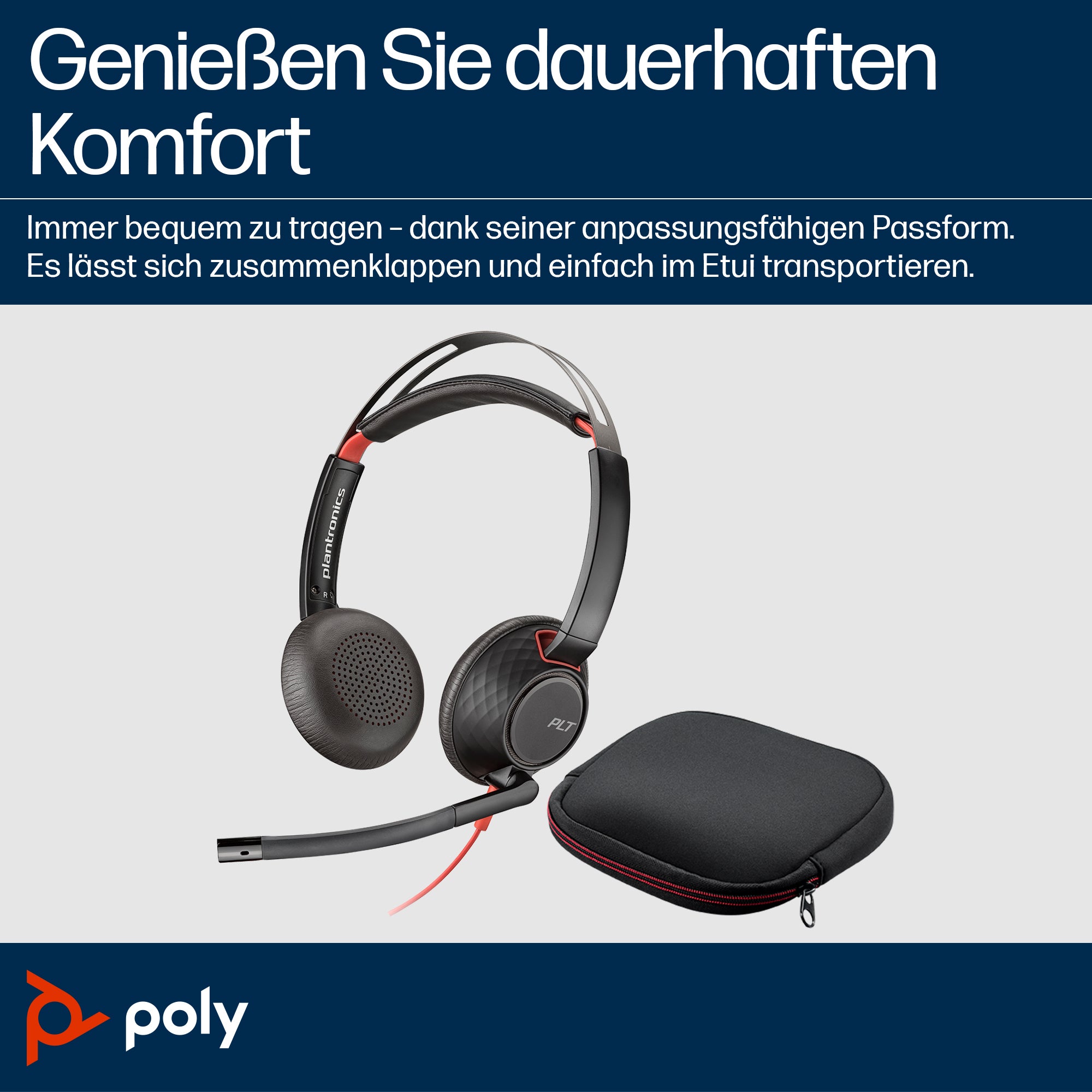 HP INC. Poly Blackwire 5220 Stereo USB-C Headset + 3.5mm Plug + USB-C/A Adapter